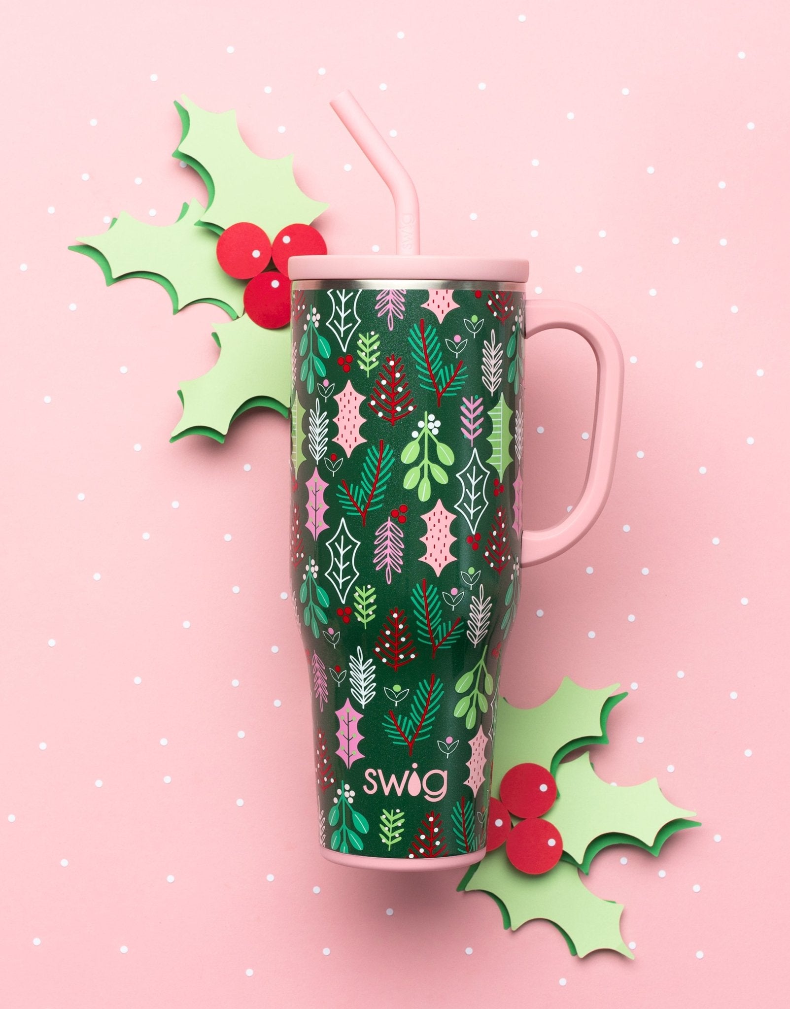 [Swig] Merry Mistletoe Mega Mug 30oz - The Pink Pineapple 850