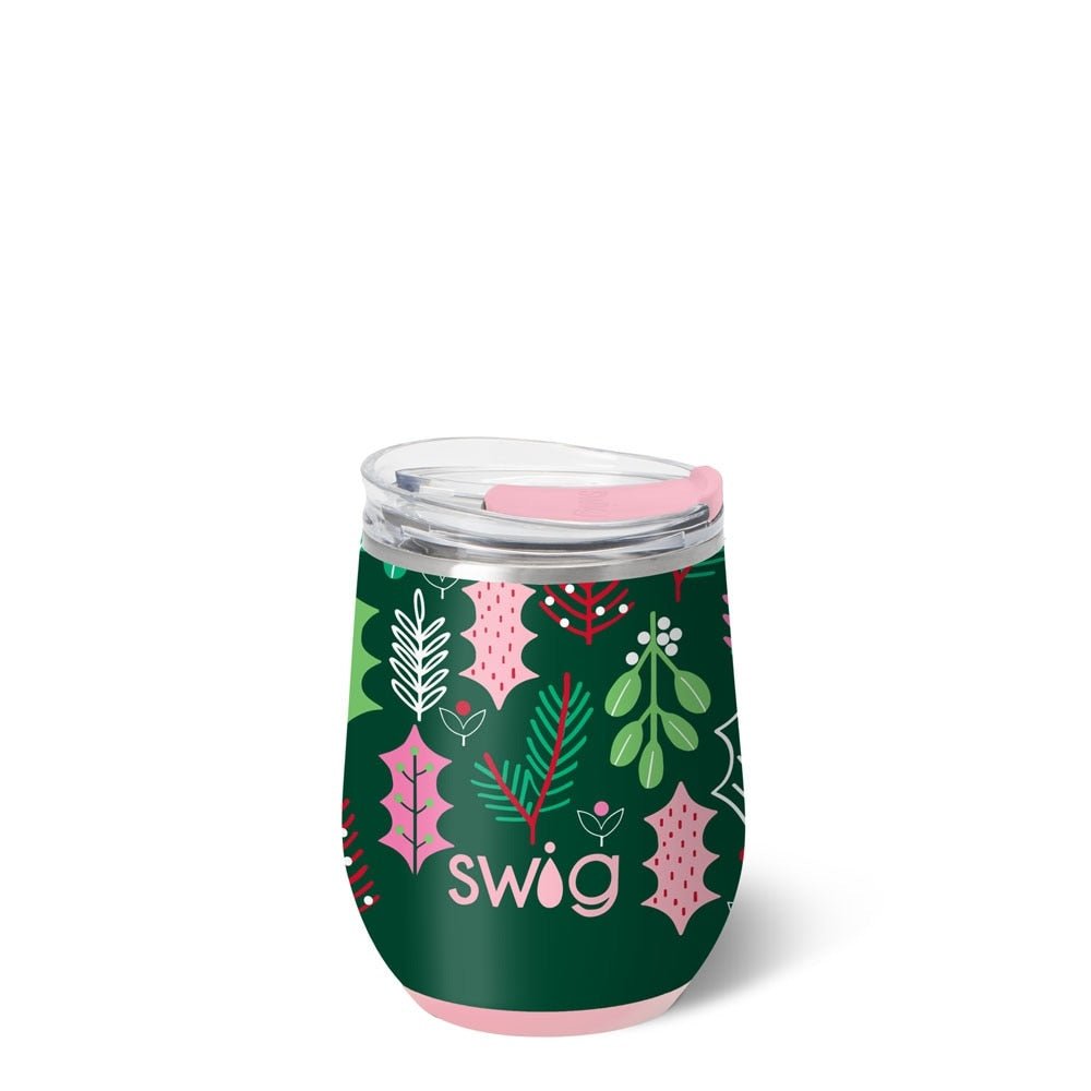 [Swig] Merry Mistletoe Stemless Wine Cup 12oz - The Pink Pineapple 850