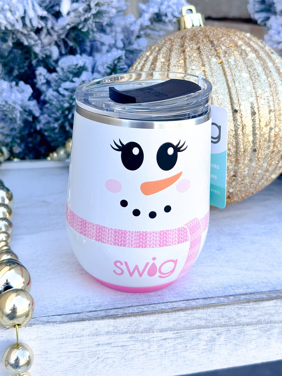 [Swig] Ms. Frost Stemless Wine Cup 12oz - The Pink Pineapple 850