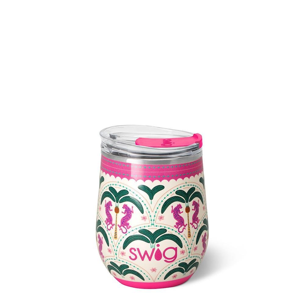 [Swig] Palm Royale Stemless Wine Cup 12oz - The Pink Pineapple 850