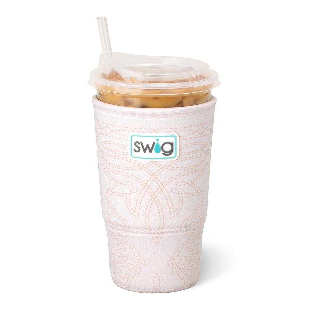 [Swig] Saddle Stitch Cream Large Iced Cup Coolie - The Pink Pineapple 850