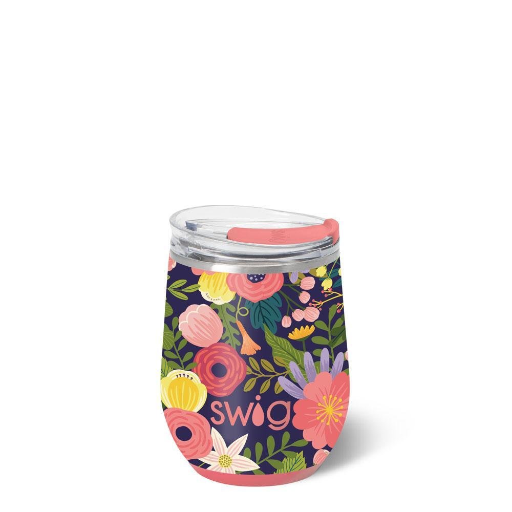 [Swig] Secret Garden Stemless Wine Cup 12oz - The Pink Pineapple 850