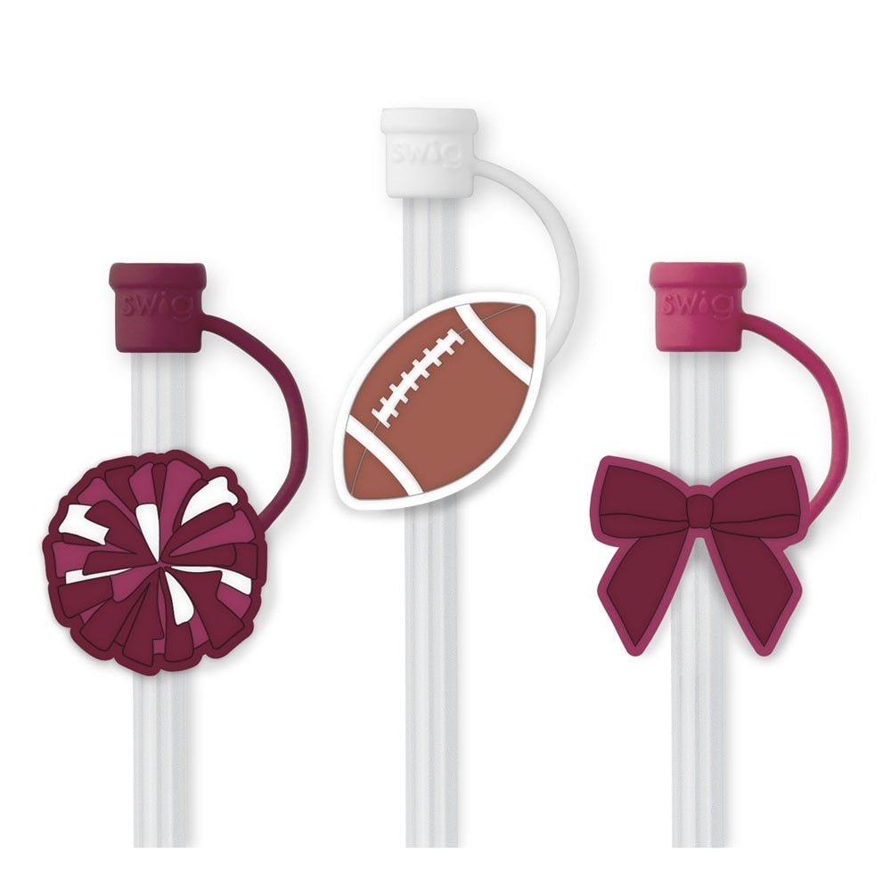[SWIG] We've Got Spirit Maroon Straw Topper Set - The Pink Pineapple 850