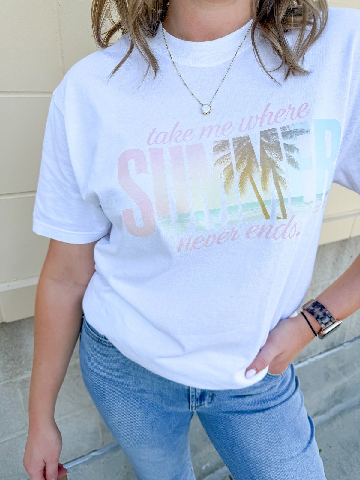 Take Me Where Summer Never Ends Tee - The Pink Pineapple 850