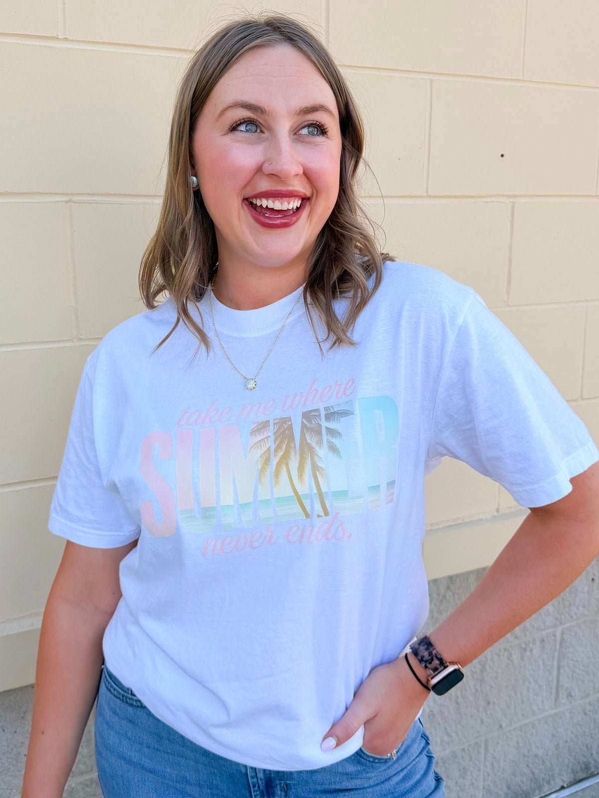 Take Me Where Summer Never Ends Tee - The Pink Pineapple 850