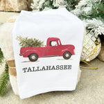 Tallahassee Christmas Tree Truck Tea Towel - The Pink Pineapple 850