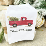 Tallahassee Christmas Tree Truck Tea Towel - The Pink Pineapple 850