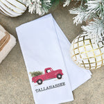 Tallahassee Christmas Tree Truck Tea Towel - The Pink Pineapple 850