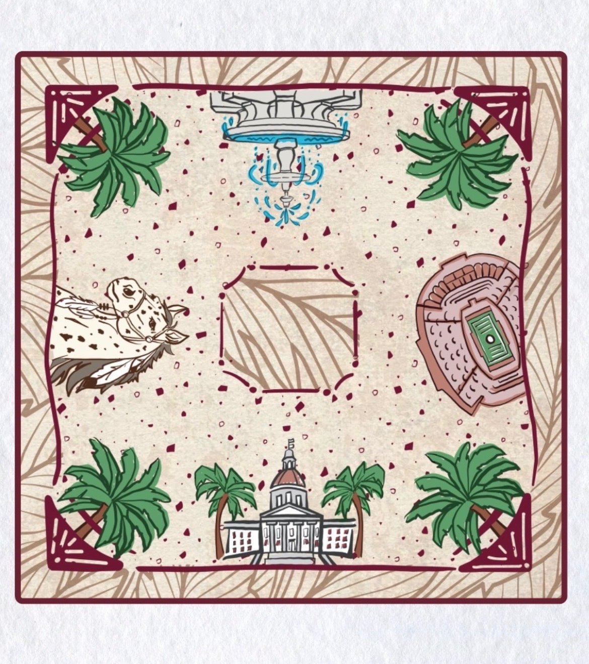 Tallahassee Florida Gameday Mahjong Mat - PREORDER - The Pink Pineapple 850