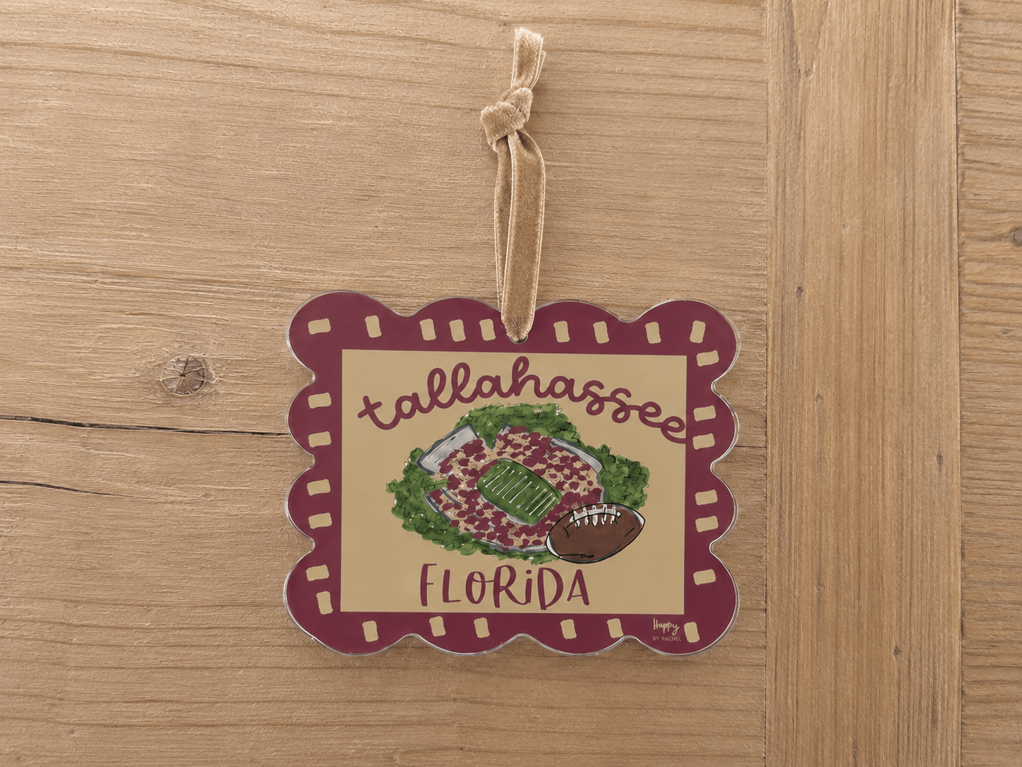 Tallahassee Game Day Scalloped Ornament - The Pink Pineapple 850