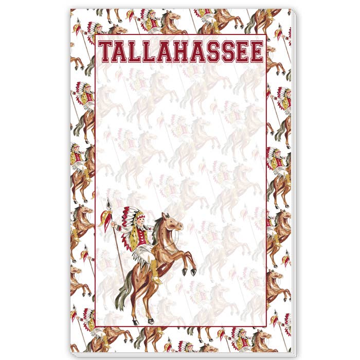 Tallahassee Maroon & Gold Chief & Horse Large Notepad - The Pink Pineapple 850