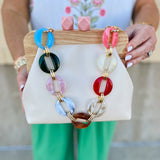 Tallulah Resin Chain Evening Bag - The Pink Pineapple 850