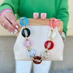 Tallulah Resin Chain Evening Bag - The Pink Pineapple 850