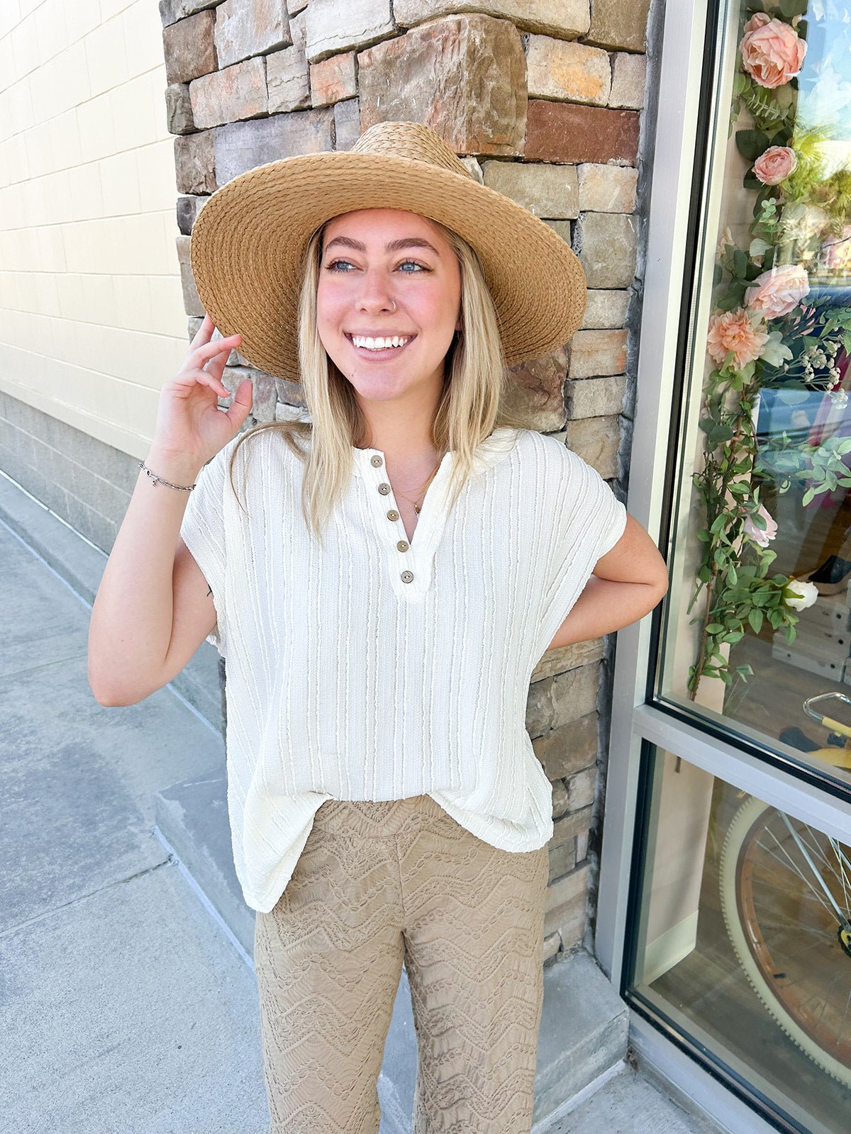 Tan Braided Straw Fedora - The Pink Pineapple 850