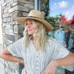 Tan Braided Straw Fedora - The Pink Pineapple 850