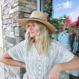 Tan Braided Straw Fedora - The Pink Pineapple 850