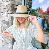 Tan Braided Straw Fedora - The Pink Pineapple 850