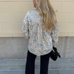 Taupe Bloom Sequin Button - Front Velvet Blouse - The Pink Pineapple 850