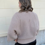 Taupe Wisdom Keyhole Sweater Top - The Pink Pineapple 850