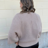Taupe Wisdom Keyhole Sweater Top - The Pink Pineapple 850