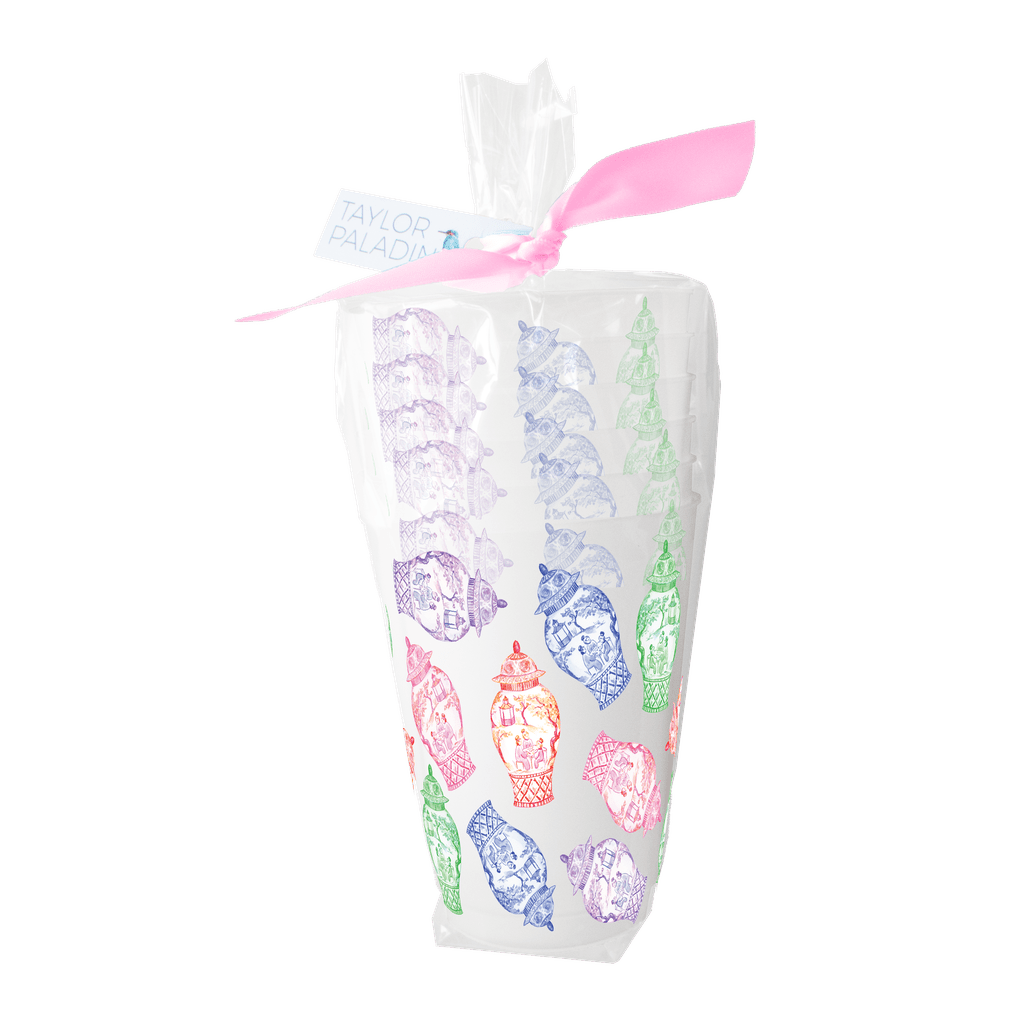 [Taylor Paladino] Colorful Ginger Jars Frosted Cup Set - The Pink Pineapple 850