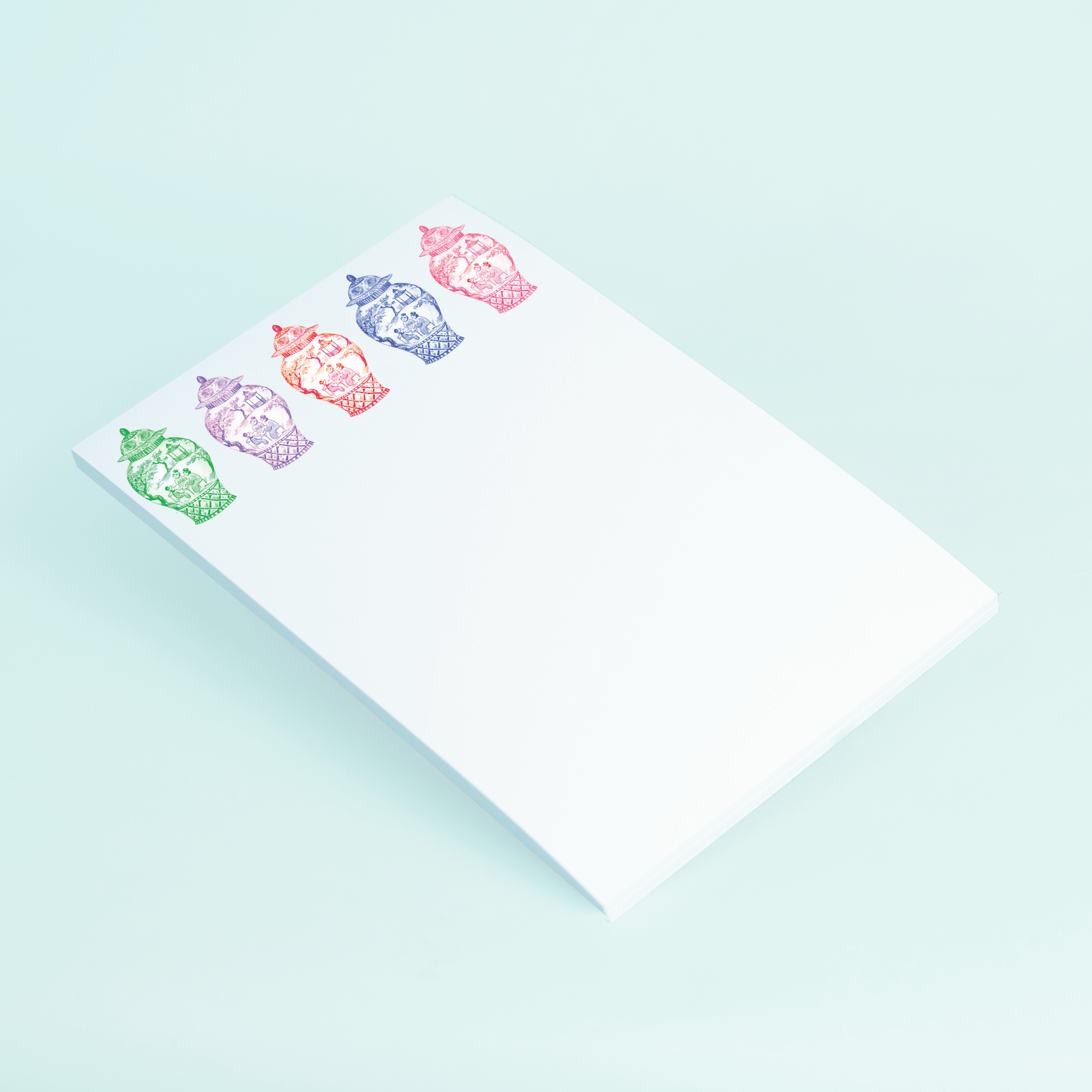 [Taylor Paladino] Colorful Ginger Jars Notepad - The Pink Pineapple 850