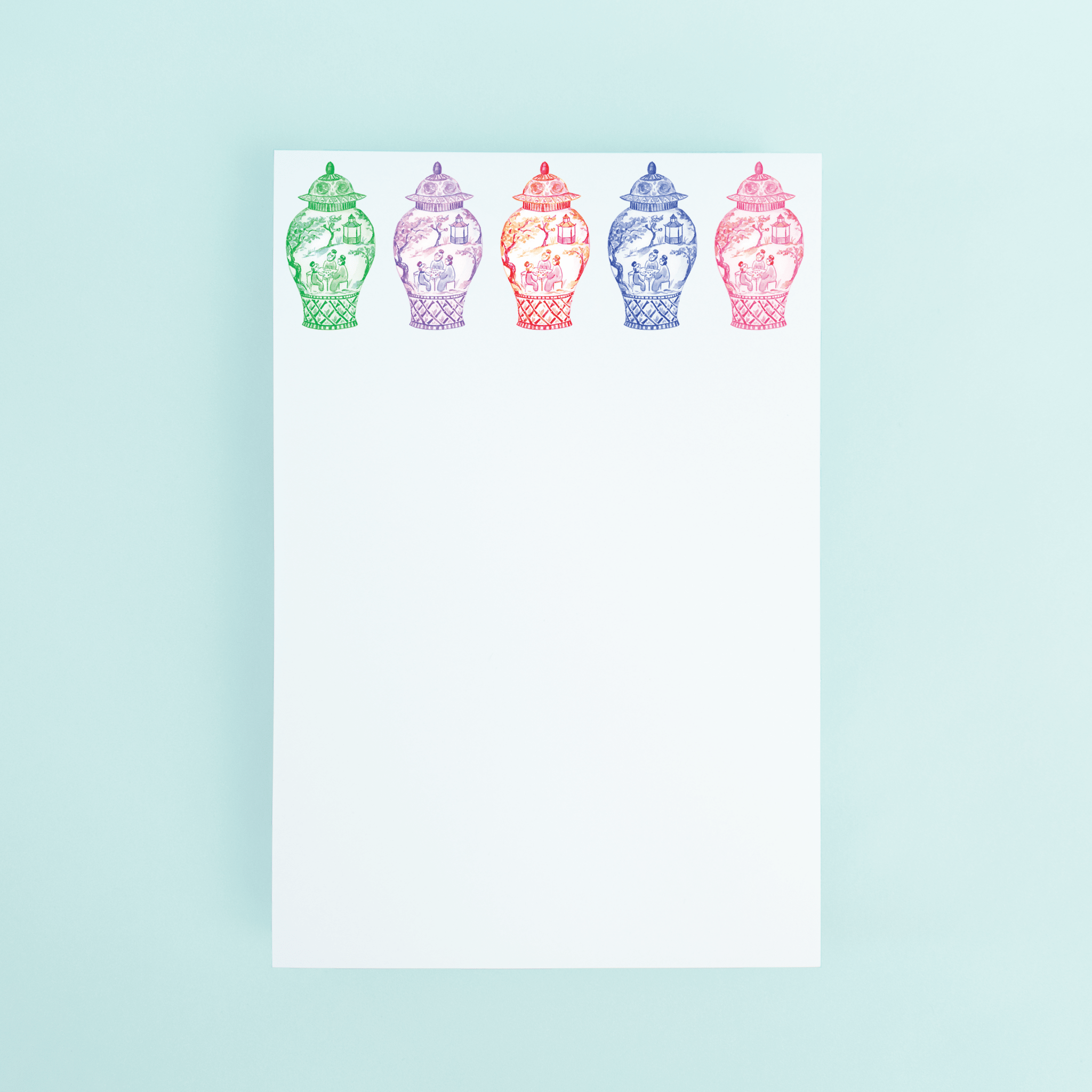 [Taylor Paladino] Colorful Ginger Jars Notepad - The Pink Pineapple 850