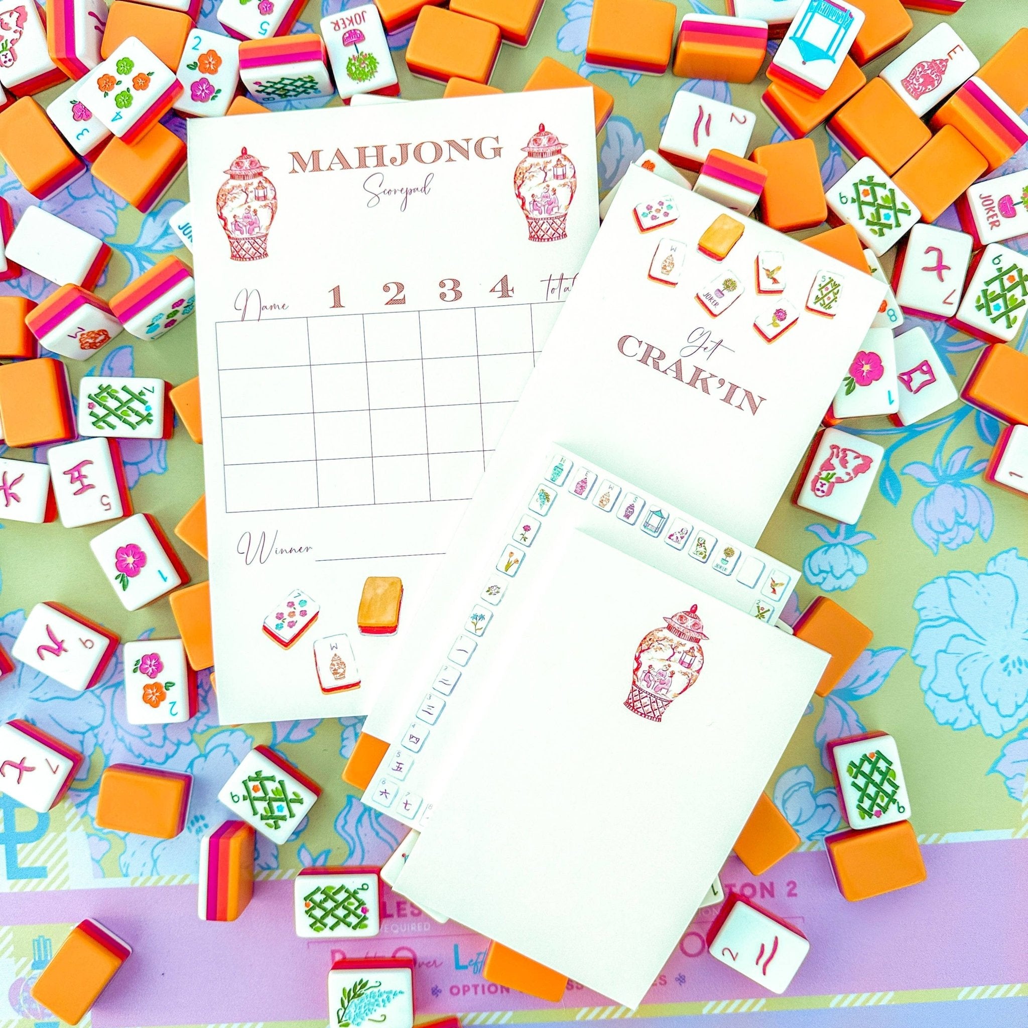 [Taylor Paladino] Mahjong Scorecard Pad - Sunset Tiles - The Pink Pineapple 850