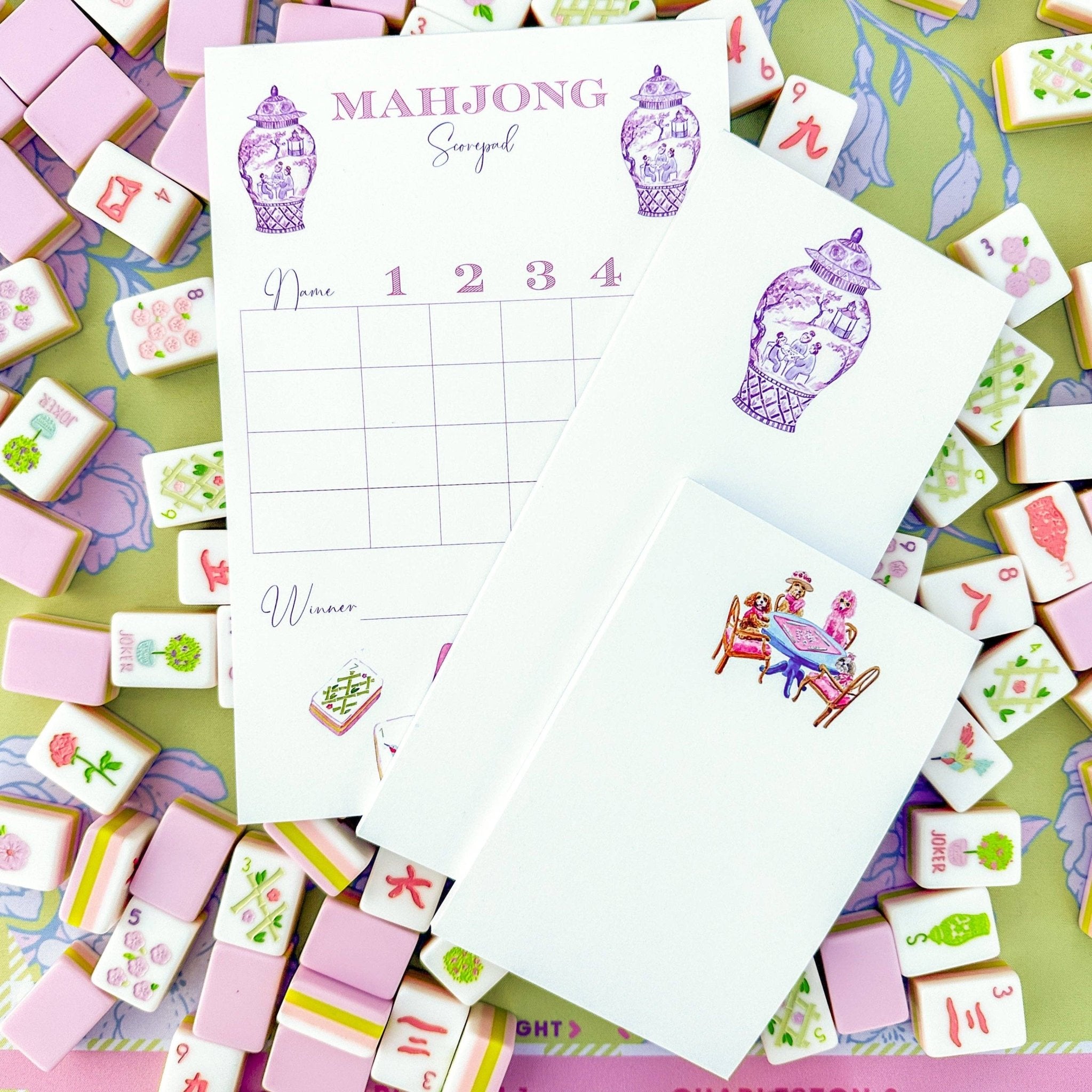 [Taylor Paladino] Mahjong Scorecard Pad - Taylor Tiles - The Pink Pineapple 850