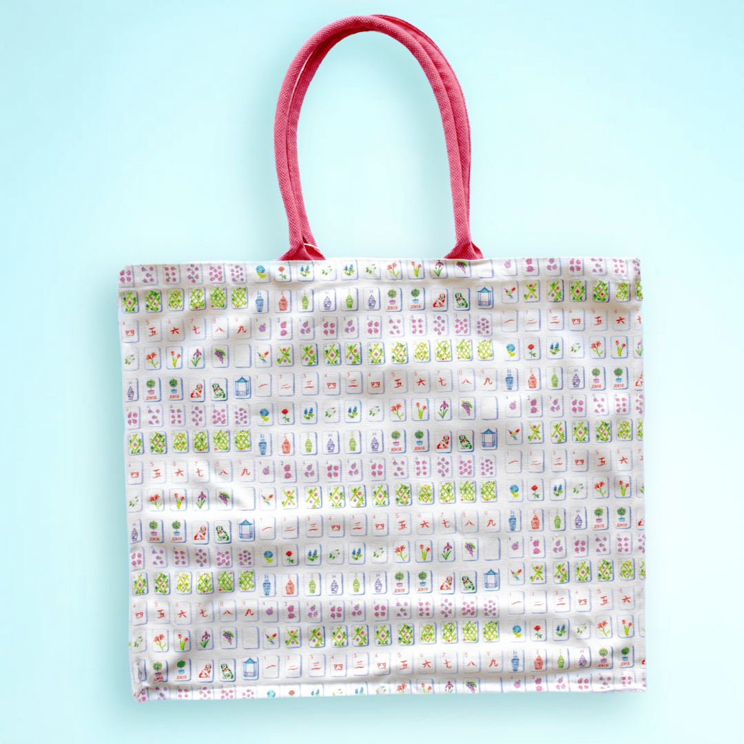 [Taylor Paladino] Mahjong Tiles Tote Bag - The Pink Pineapple 850