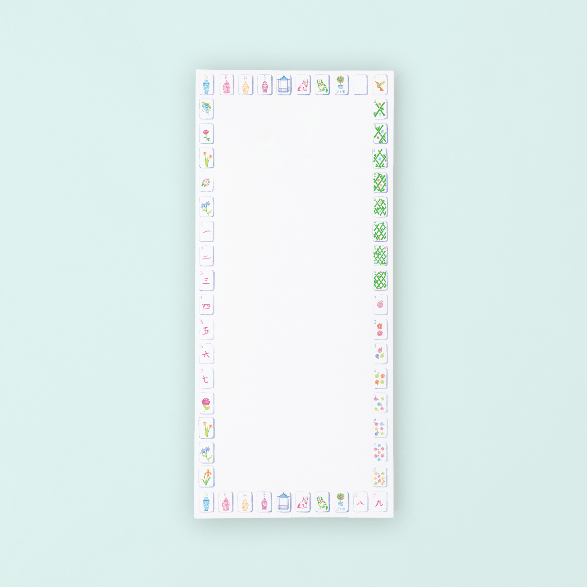 [Taylor Paladino] Sunset Mahjong Tiles Border Listpad - The Pink Pineapple 850