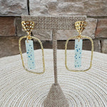 [Taylor Shaye] Blue Glitz Stick Rectangle Hoops - The Pink Pineapple 850