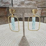 [Taylor Shaye] Blue Glitz Stick Rectangle Hoops - The Pink Pineapple 850
