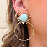 [Taylor Shaye] Colorful Sunburst Hoops in Mint - The Pink Pineapple 850