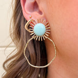 [Taylor Shaye] Colorful Sunburst Hoops in Mint - The Pink Pineapple 850