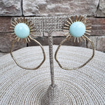 [Taylor Shaye] Colorful Sunburst Hoops in Mint - The Pink Pineapple 850
