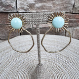 [Taylor Shaye] Colorful Sunburst Hoops in Mint - The Pink Pineapple 850