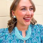 [Taylor Shaye] Colorful Sunburst Hoops in Mint - The Pink Pineapple 850