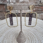 [Taylor Shaye] Dark Leopard Stick Rectangle Hoops - The Pink Pineapple 850