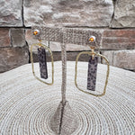 [Taylor Shaye] Dark Leopard Stick Rectangle Hoops - The Pink Pineapple 850