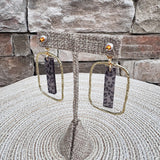 [Taylor Shaye] Dark Leopard Stick Rectangle Hoops - The Pink Pineapple 850