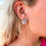 Taylor Shaye Glitter Top Round Hoops - Cherry - The Pink Pineapple 850