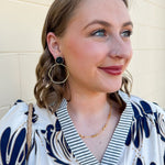 [Taylor Shaye] Glitter Top Round Hoops in Navy - The Pink Pineapple 850