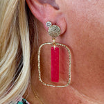 [Taylor Shaye] Hot Pink Stick Hoops - The Pink Pineapple 850