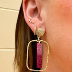 [Taylor Shaye] Hot Pink Stick Hoops - The Pink Pineapple 850