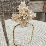 [Taylor Shaye] Jenna Pearl Flower Spring Hoops in Peach - The Pink Pineapple 850