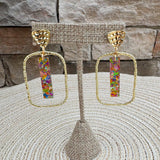 [Taylor Shaye] Pastel Confetti Stick Rectangle Hoops - The Pink Pineapple 850