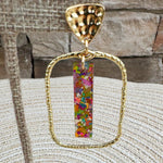 [Taylor Shaye] Pastel Confetti Stick Rectangle Hoops - The Pink Pineapple 850