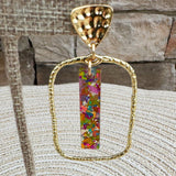 [Taylor Shaye] Pastel Confetti Stick Rectangle Hoops - The Pink Pineapple 850