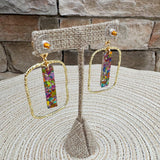 [Taylor Shaye] Pastel Confetti Stick Rectangle Hoops - The Pink Pineapple 850